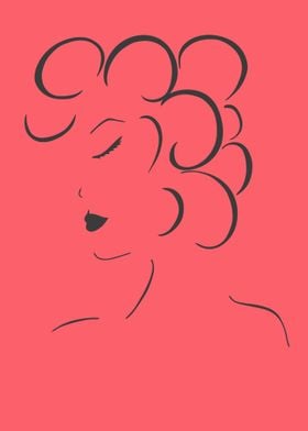 Woman with curly hair