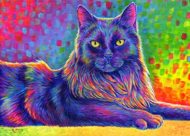 Rainbow Black Cat