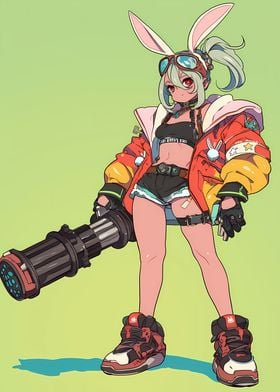 Anime Bunny Gun Girl