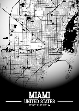 Miami City Map White