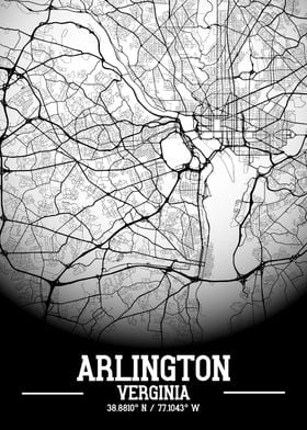 Arlington City Map White