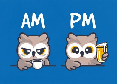 am pm owl clock