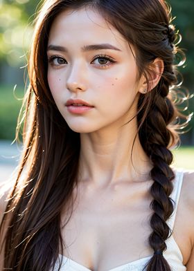 Beauty Braided Hair Girl