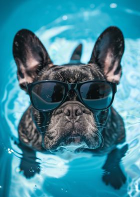 French Bulldog Pool Summer