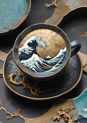 Great Wave Kintsugi Art