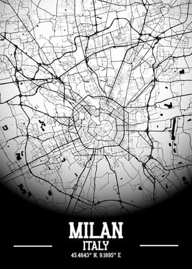 Milan City Map White