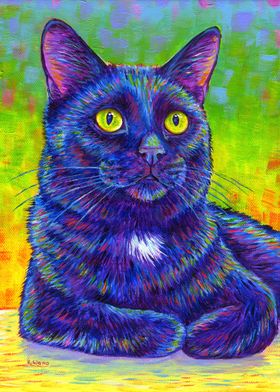 Colorful Black Cat