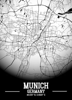 Munich City Map White