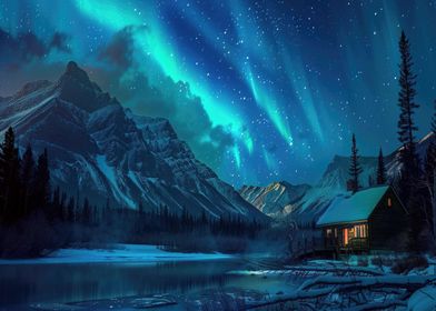 Polar Lights at Mountains