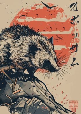 Vintage Japanese Opossum