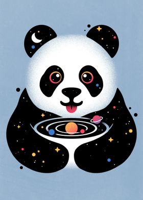 Panda hugging a galaxy