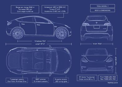 Tesla Model Y BLueprint