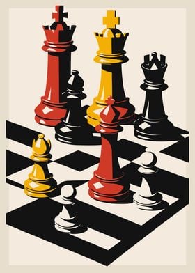 Retro Chess Poster