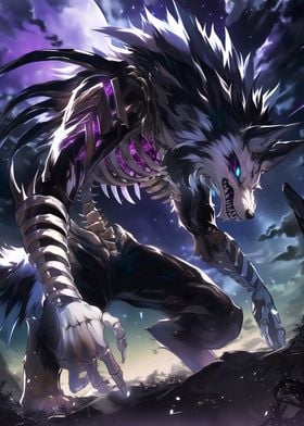 Moonlight Wolf Skeleton