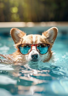 Funny Cute Corgi Summer