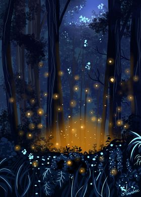 Magical forest landscape