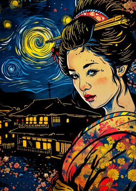 geisha japanese vangogh