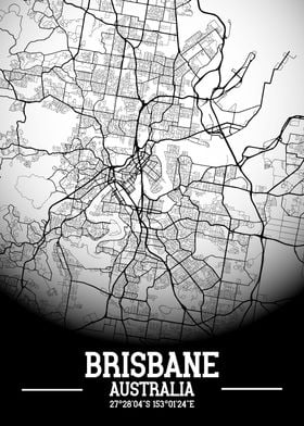 Brisbane City Map White