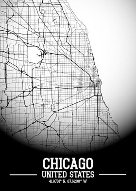 Chicago City Map White