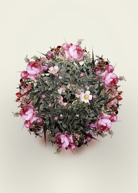 Pink Hedge Rose Wreath