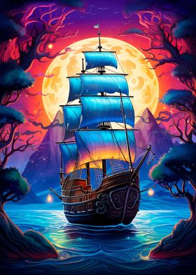 Pirate ship landscape