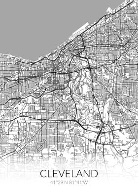 Cleveland White Map