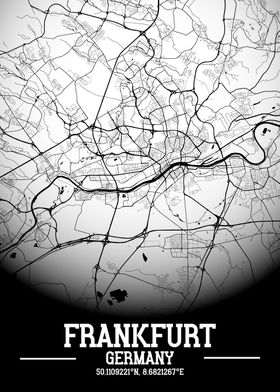 Frankfurt City Map White