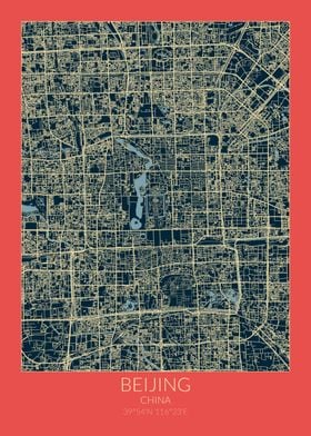 Beijing Red Blue Map