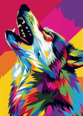 Ilustration Wpap Art Wolf 