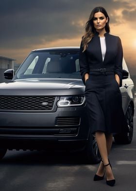 Woman and Range Rover 4x4