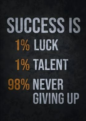 success is never give up 