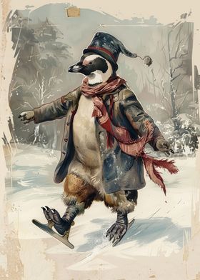 Ice Skating Penguin