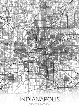 Indianapolis White Map