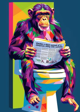 Funny Chimpanzee Wpap Art