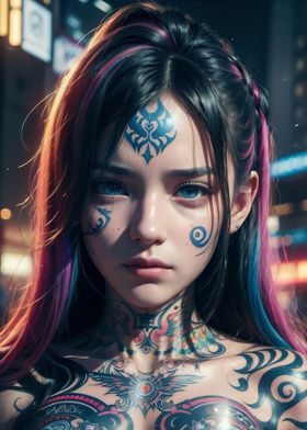 Cyberpunk Tattooed Girl