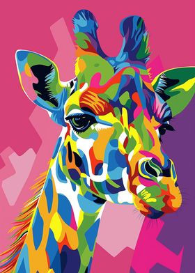 Giraffe Wpap Pop Art