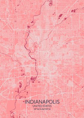 Indianapolis Pink Rose Map