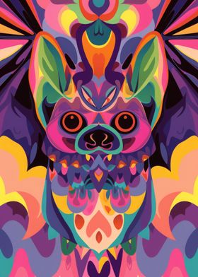 Bat Popart Abstract Flat