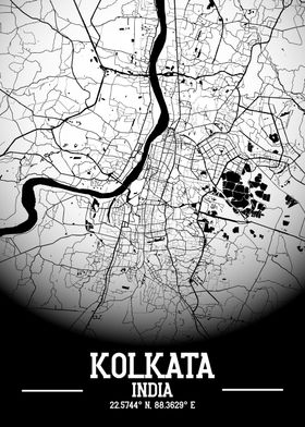Kolkata City Map White