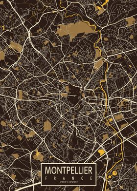 Montpellier City Map Paste