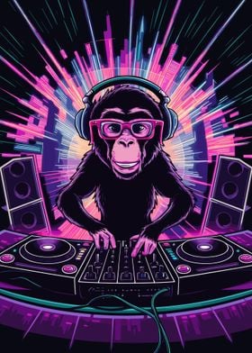 Monkey DJ Neon