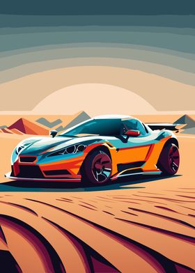 Sports Car in the Desert