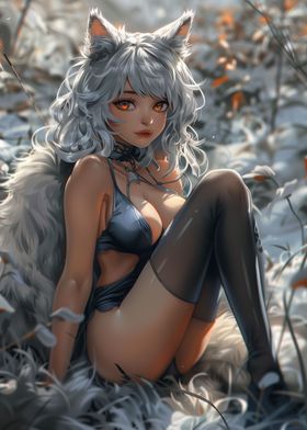 White Anime Fox Girl