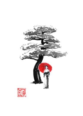 geisha and tree