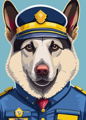 Husky in Police Uniform