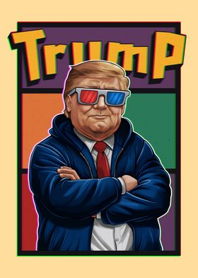 Cool Trump With 3D Glasses