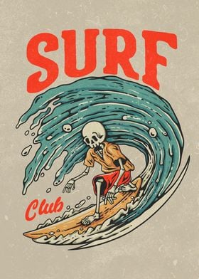 Surfing Hawaii retro