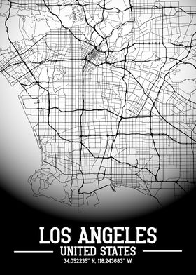 Los Angeles City Map White