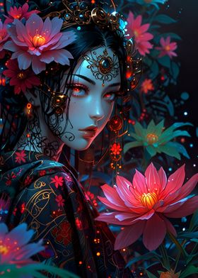 Asian Flowers Girl