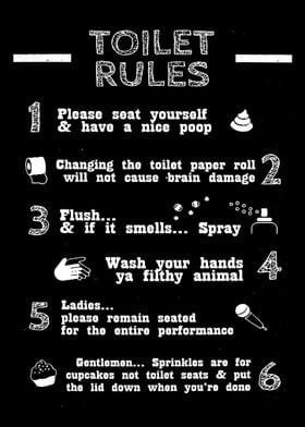 Toilet Rules Funny WC